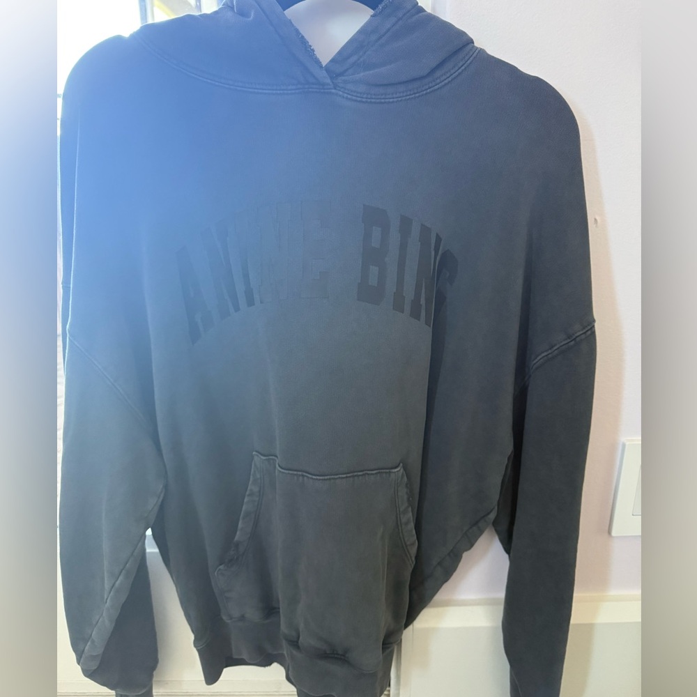 Anine Bing Harvey Sweatshirt in Washed Black - Picture 2 of 4